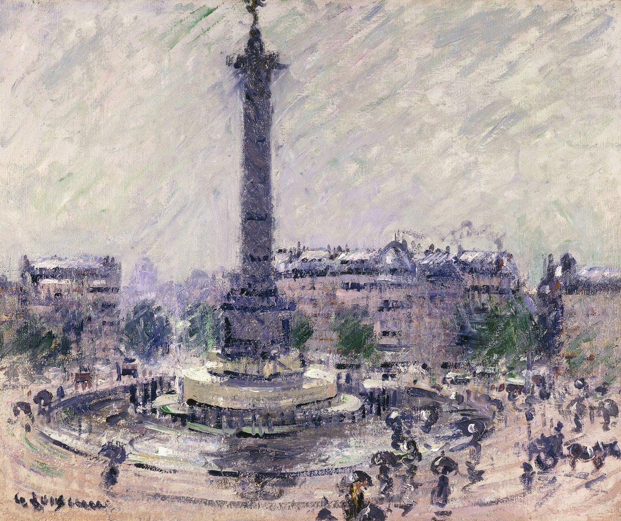 Paris, Place de la Bastille, ca 1922 av Gustave Loiseau
