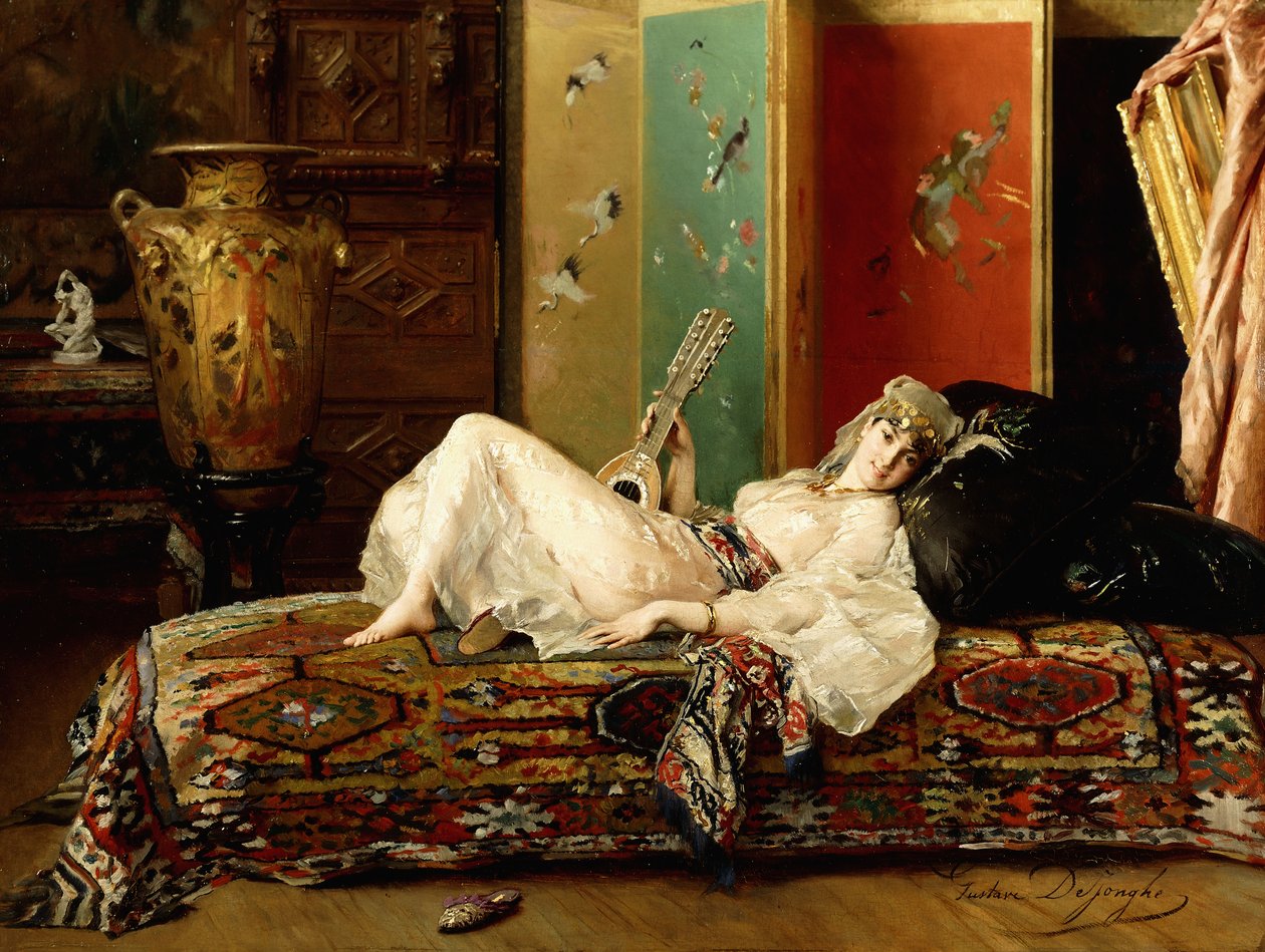 En liggande Odalisque, av Gustave Léonard de Jonghe