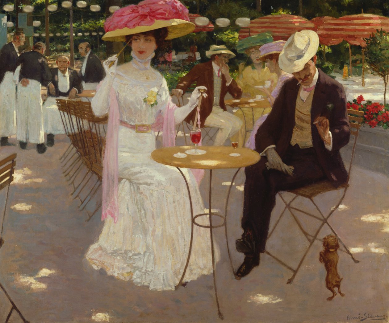 Café Scen av Gustave Max Stevens