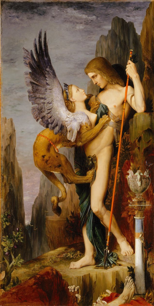 Oidipus och sfinxen av Gustave Moreau