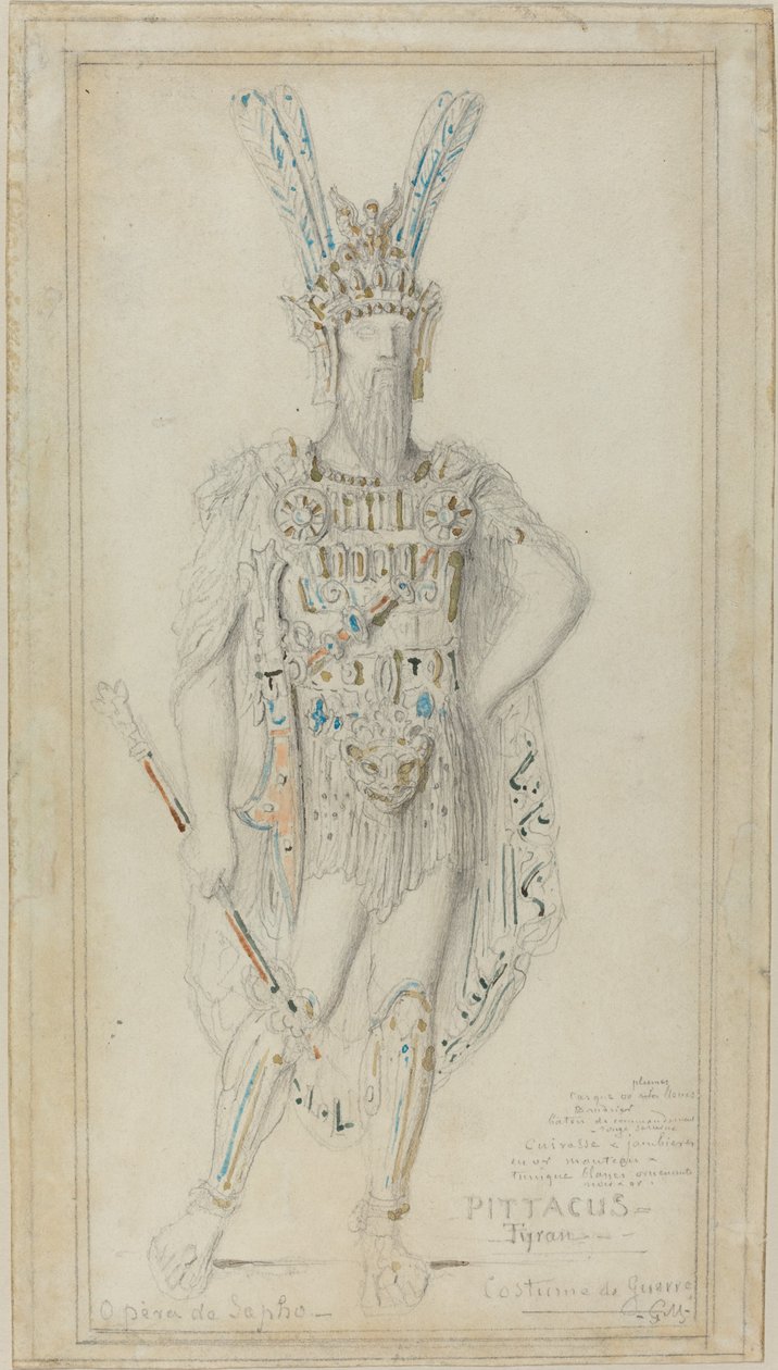 Tyrannen Pittacus i krigsdräkt av Gustave Moreau