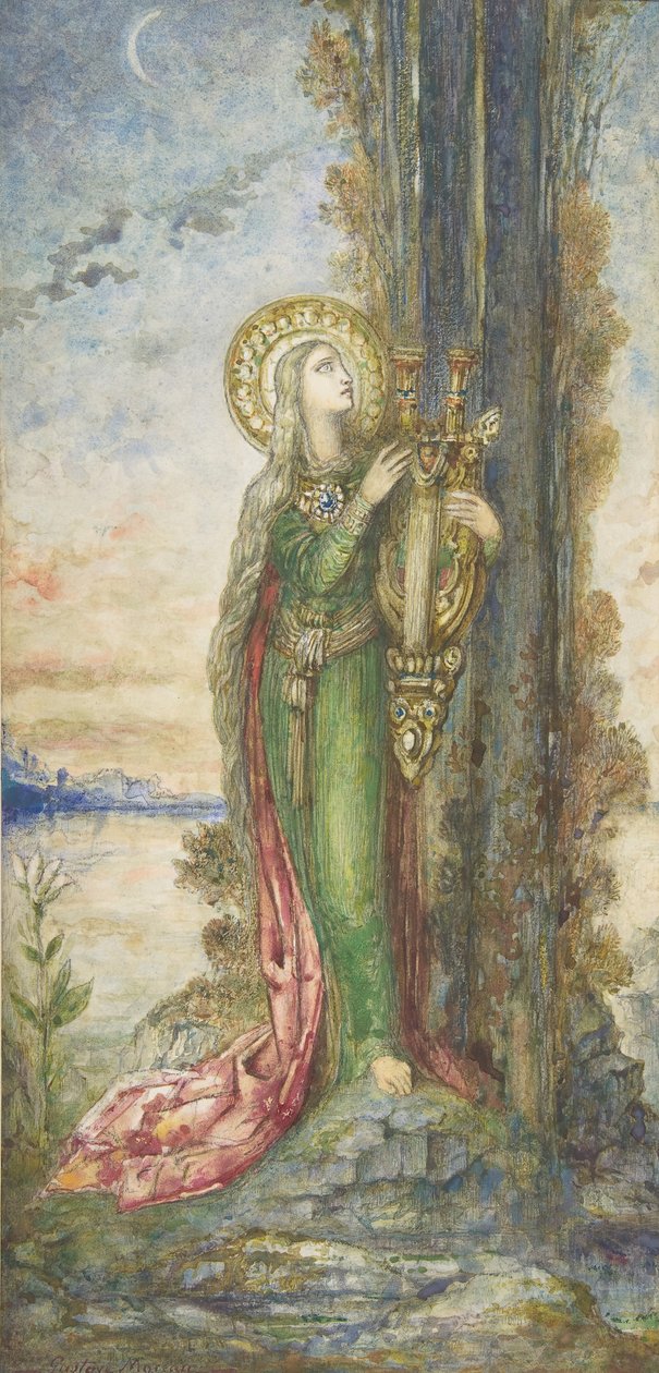 Sankta Cecilia, ca. 1890-95. av Gustave Moreau
