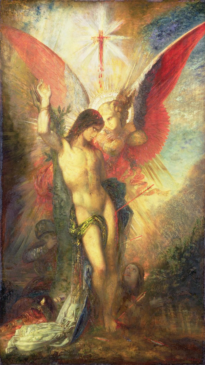 S:t Sebastian och ängeln, c.1876 av Gustave Moreau