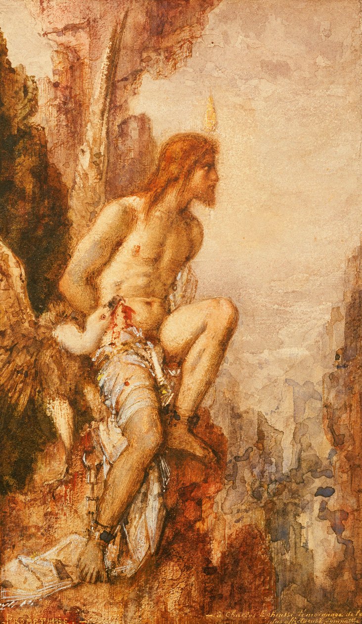 Tortyren av Prometheus av Gustave Moreau
