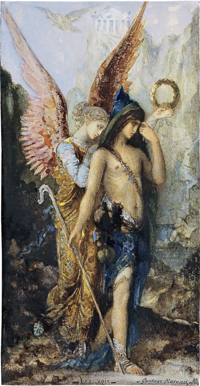The Voices, c. 1880 av Gustave Moreau