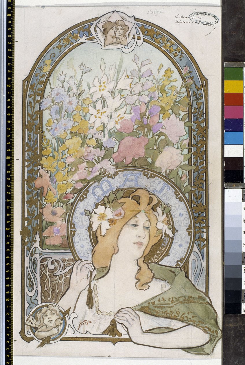 Art Nouveau: affisch av Gustave Salge (1878-1946). av Gustave Salge