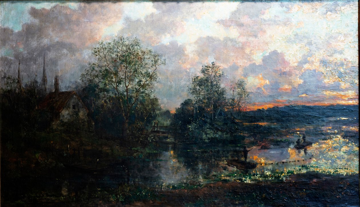 Landskap med en liten båt av Gustave de Duyts