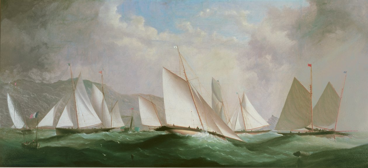 Förbereder för starten, Dart Yacht Club Regatta, 1868 av H. Forrest