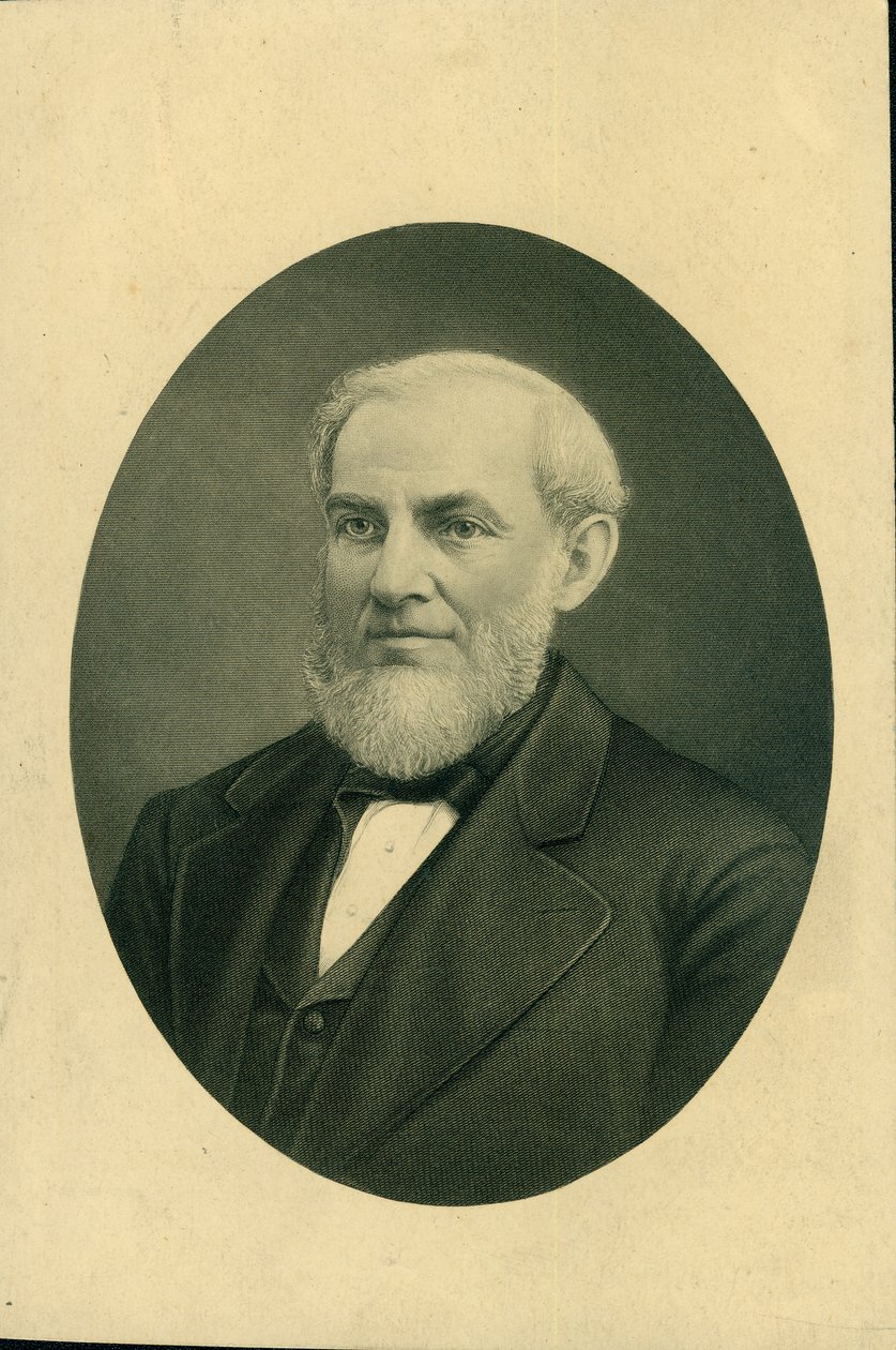 Bust portrait of Giles Franklin Filley wearing a suit and vest, and turned to the left av H.B. Hall and Sons