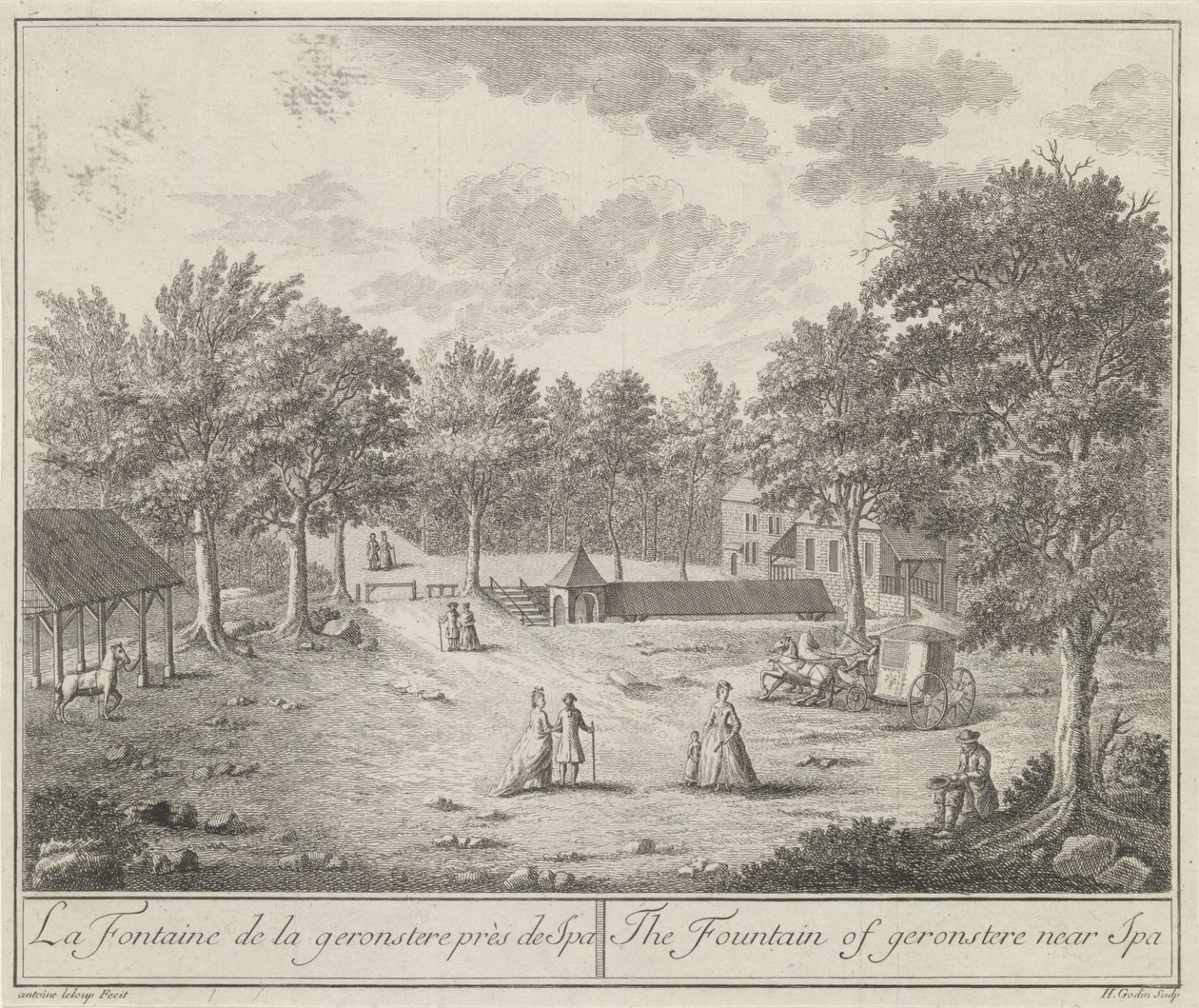 La Fontaine de la geronstere près de Spa av H.J. Godin
