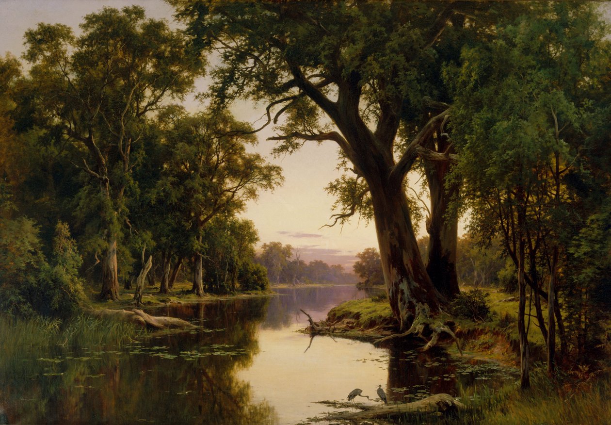 En billabong av Goulburn, Victoria av H J. Johnstone