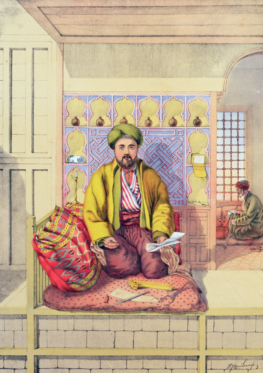 En turkisk skrivare, graverad av Charles Parsons, 1862 av H.J. van Lennep