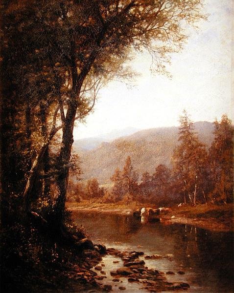 Sommarlandskap (olja på duk) av H.J. Blauvelt