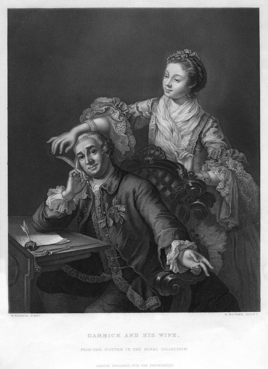 Garrick och hans hustru, 1757 1800-talet. av H. Bourne