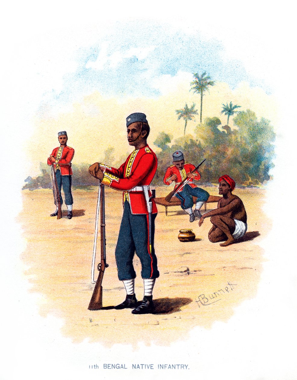 11:e bengaliska infödda infanteriet, c1890. av H. Bunnett