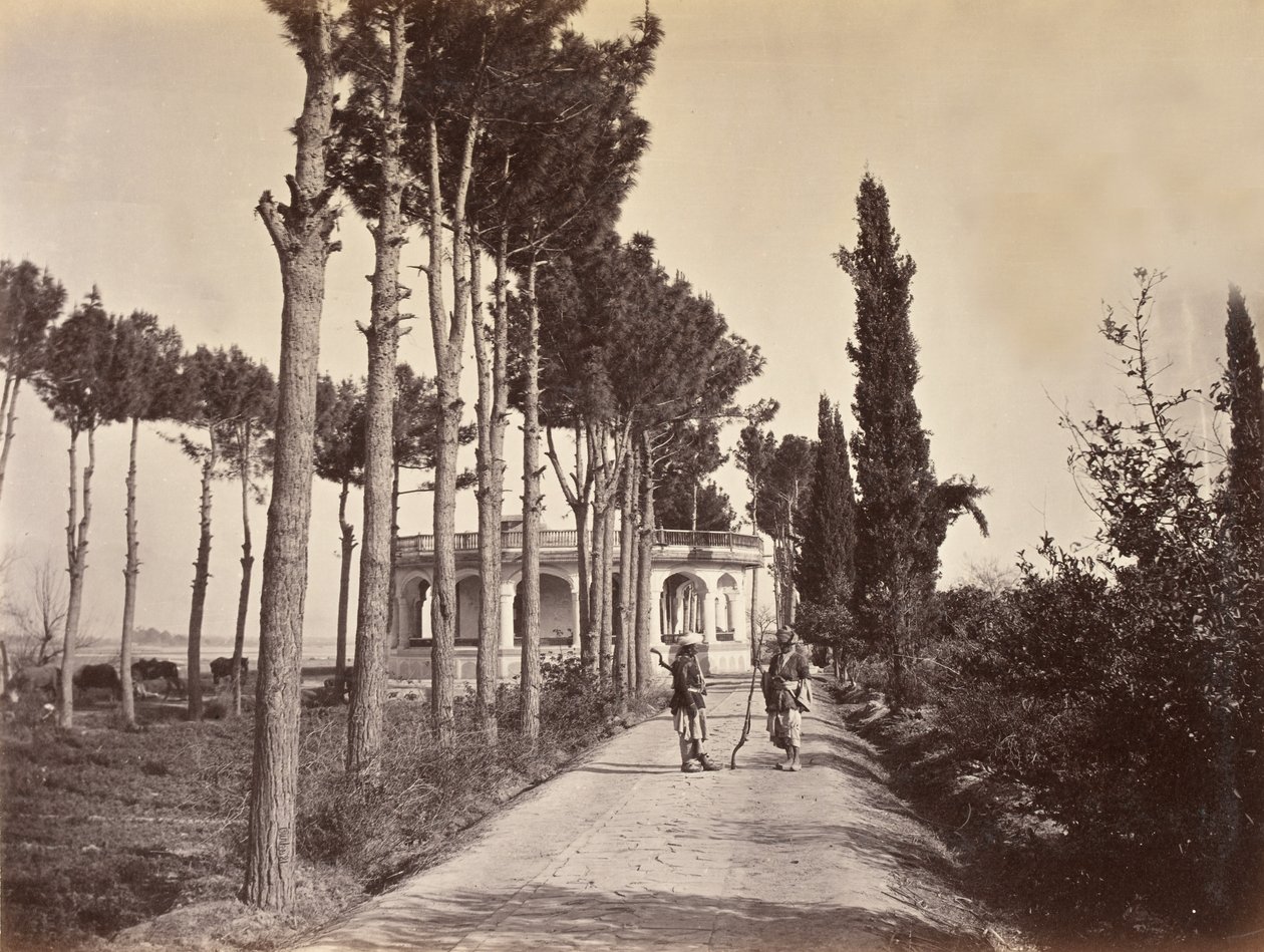 Afghaner i Baburs trädgårdar, Jalalabad, 1878 av H. Charuis