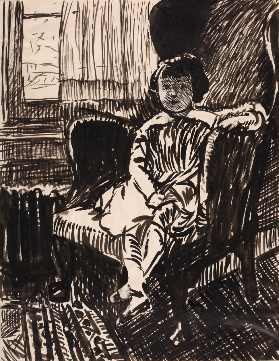 Utan titel (flicka sittande i stol) av H. Lyman Sayen