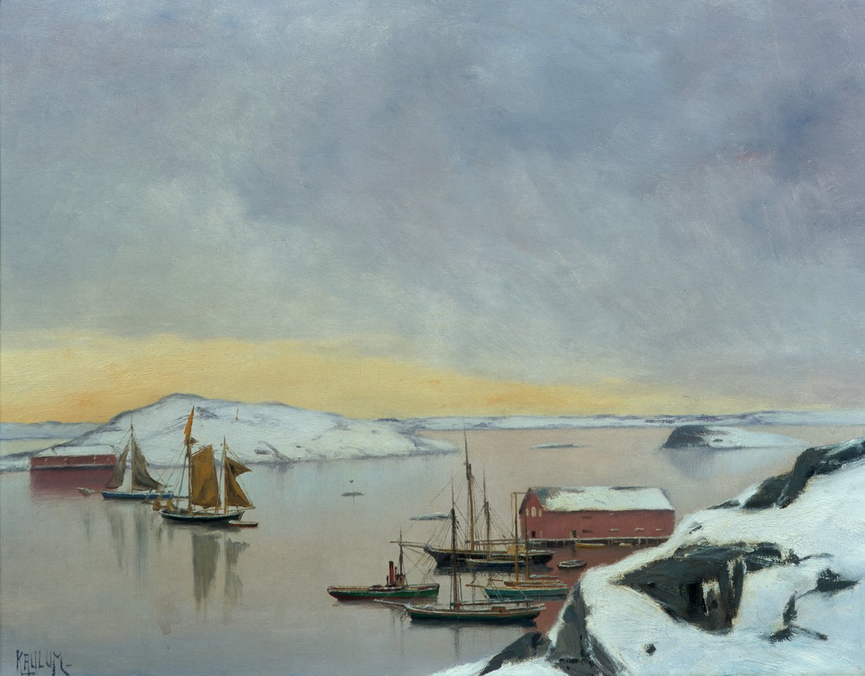 Båtar i hamnen av Haakon Kaulum
