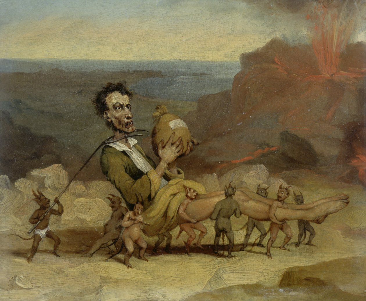 En karikatyr av Edward George Bulwer Lytton (1803-73) c.1840 av Hablot Knight Browne