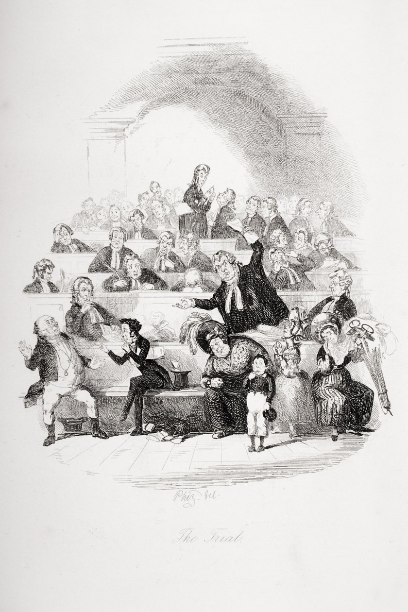 The Trial, illustration från `The Pickwick Papers