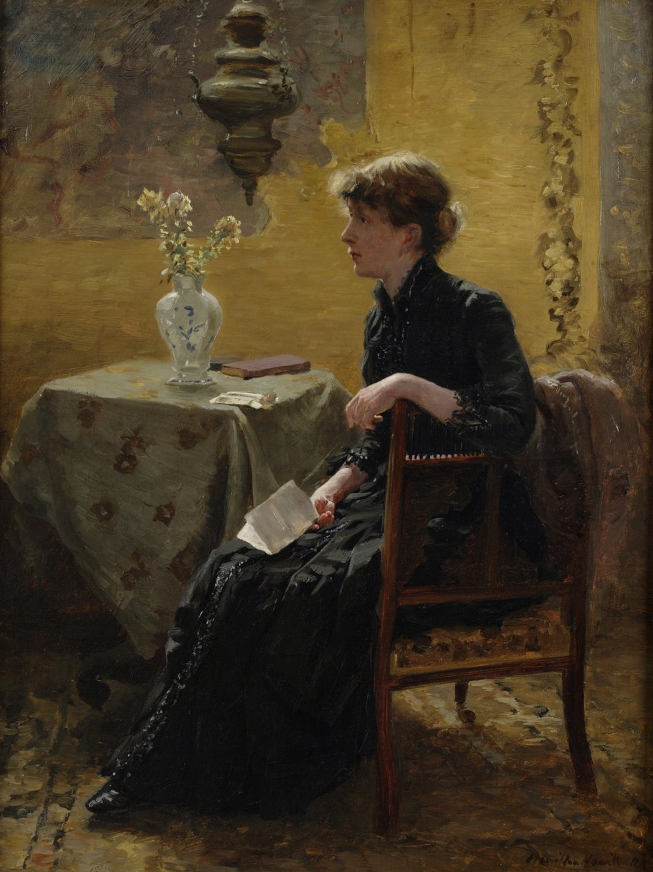 Dam i svart, 1889 av Hamilton Hamilton