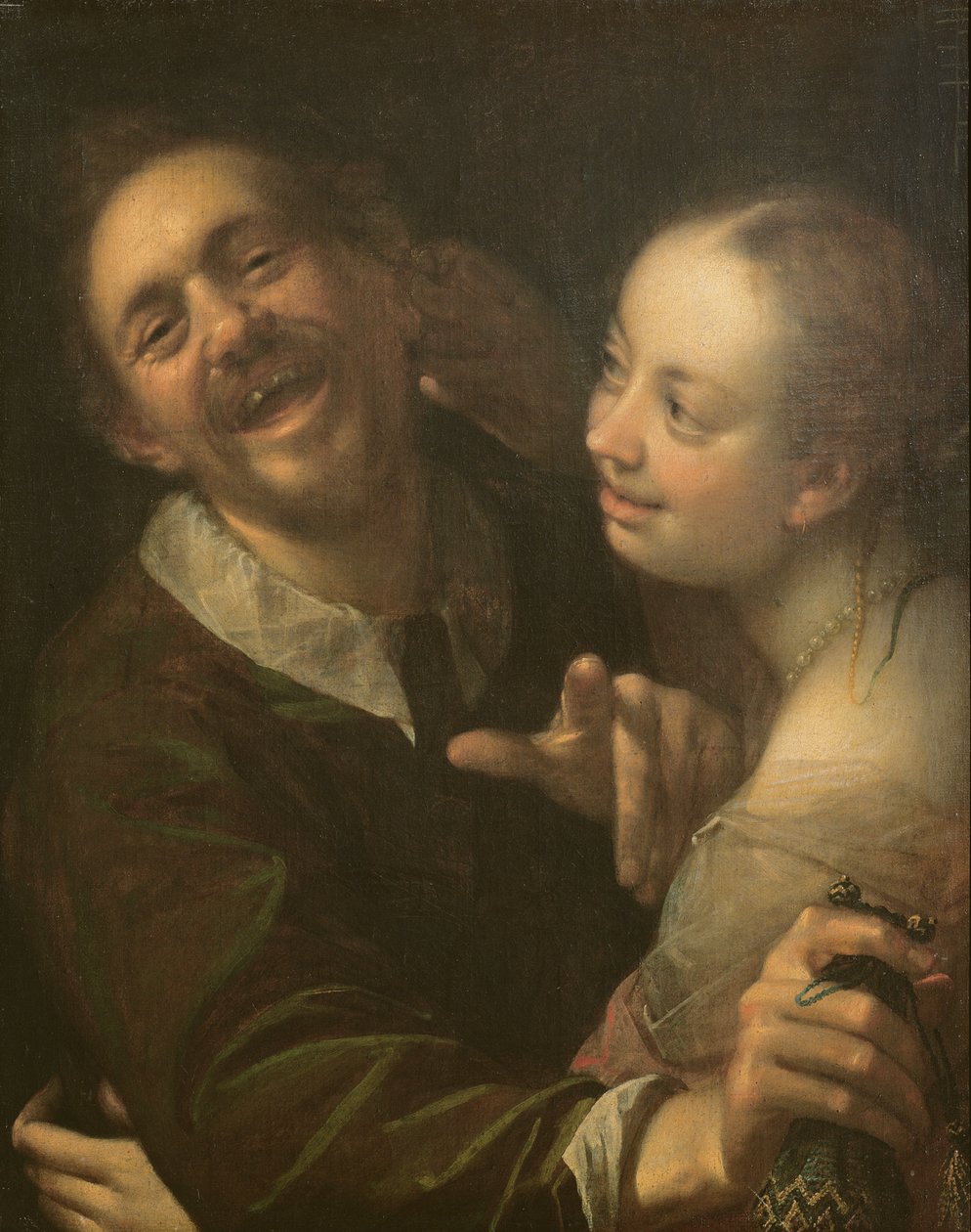 Ett skrattande par, självporträtt av konstnären och hans hustru (Scherzendes Paar), 1596 av Hans von Aachen