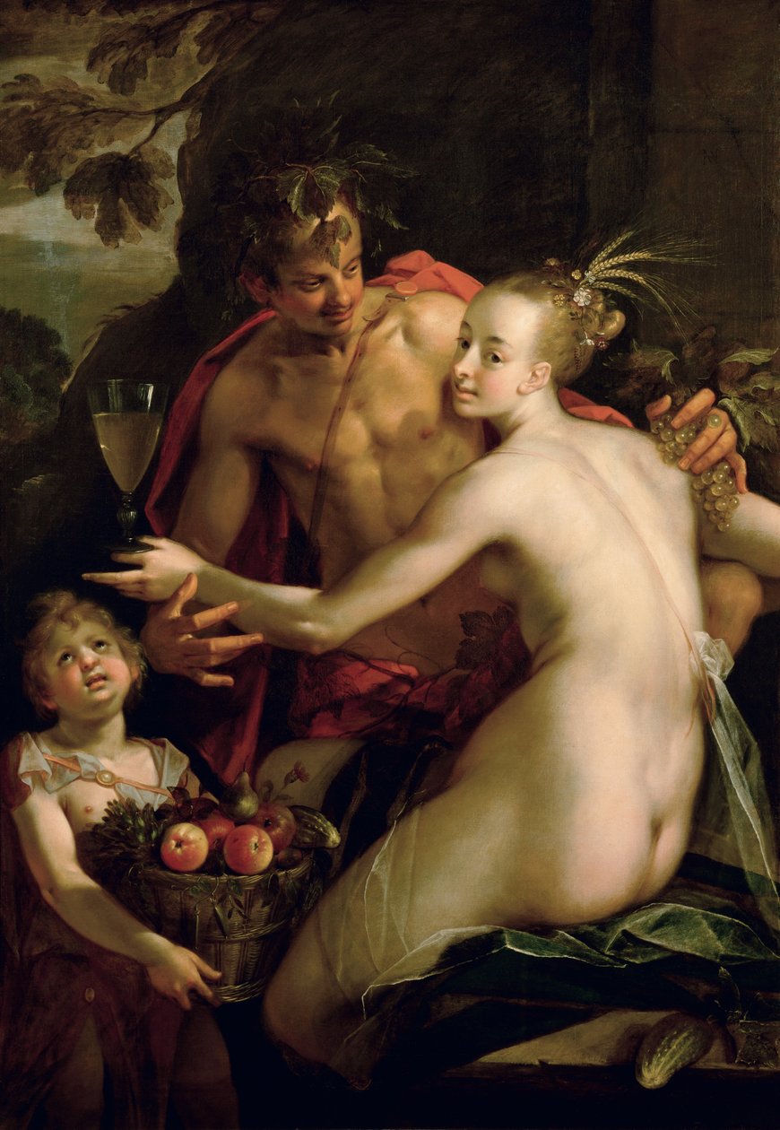Bacchus, Ceres och Amor av Hans von Aachen