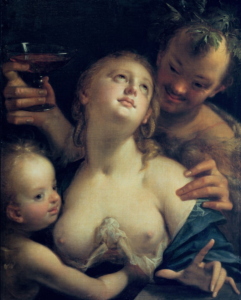 Bacchus, Venus och Cupido av Hans von Aachen