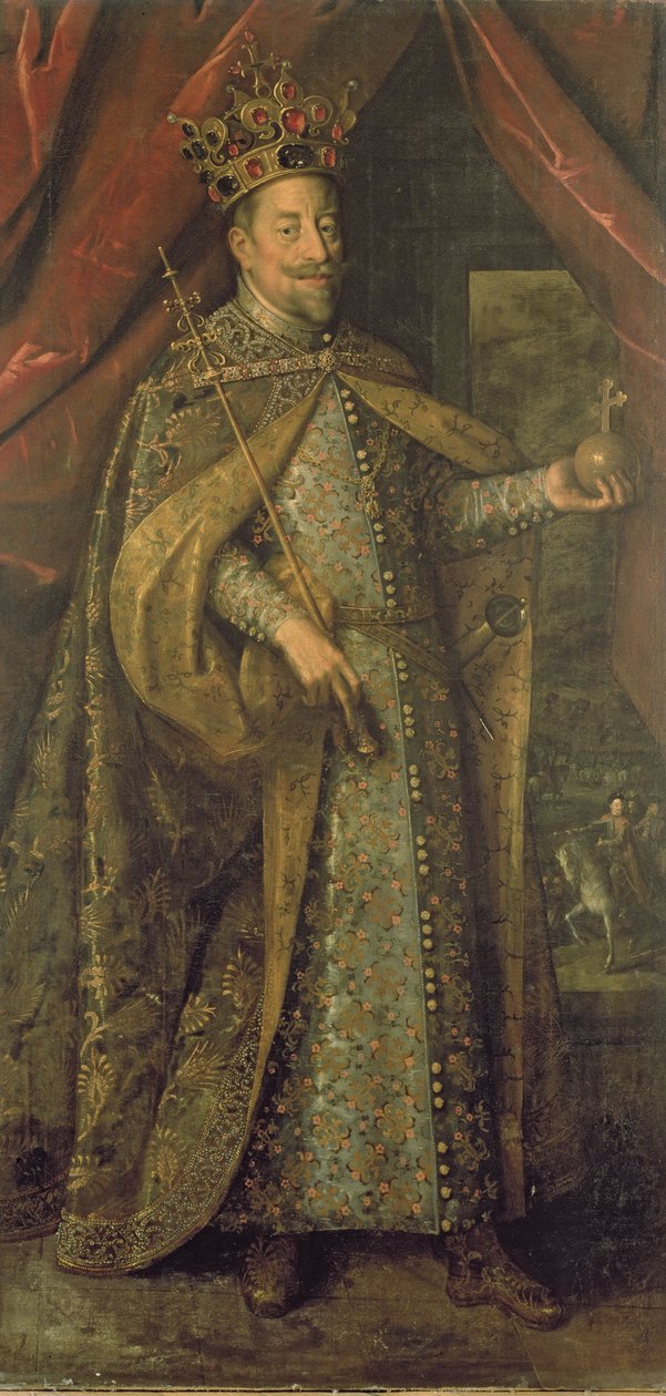 Kejsar Matthias av Österrike i böhmiska kröningsdräkter, c.1613 av Hans von Aachen