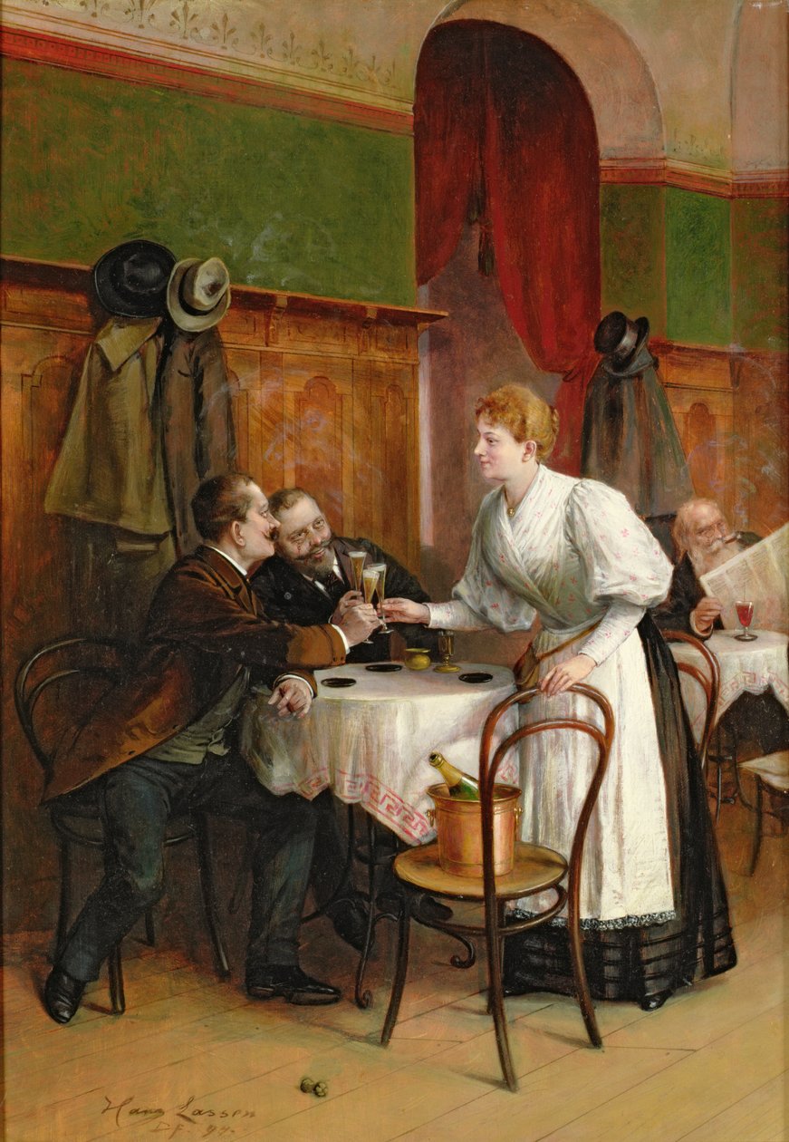 Dricka sin hälsa (olja) av Hans August Lasser