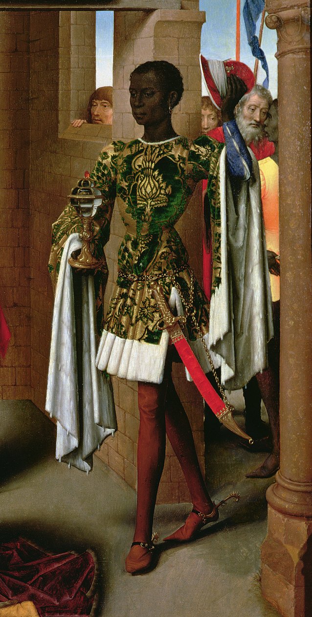 Adoration of the Magi, central panel av Triptych of the Adoration of the Magi, c.1470-72 (detalj av 3430) av Hans Memling