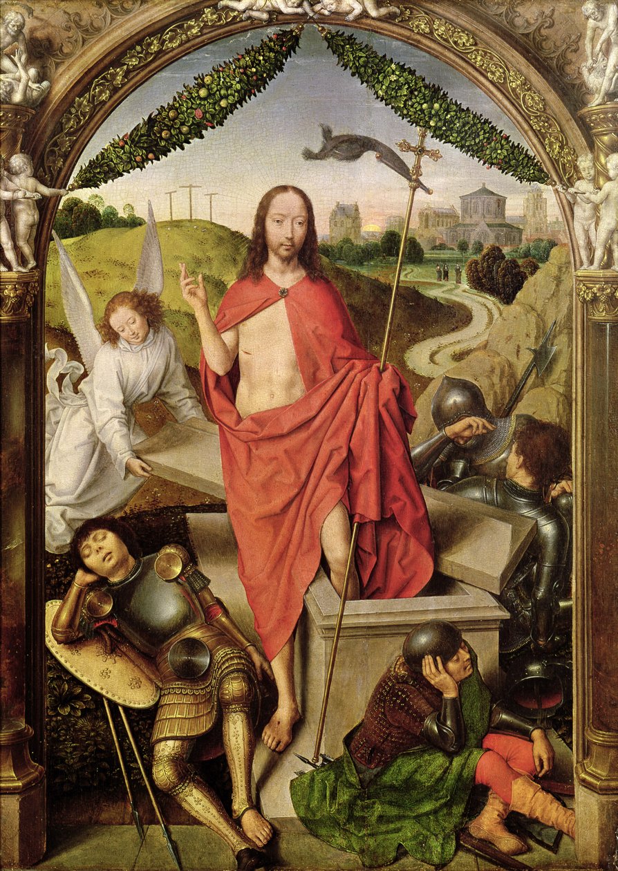 The Resurrection, central panel från Triptych of the Resurrection, ca 1485-90 av Hans Memling