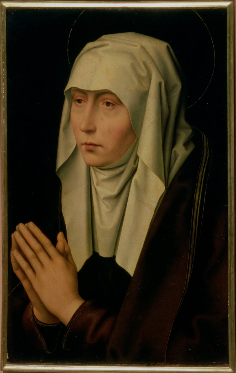 The Virgin Mourning (panel) av Hans Memling