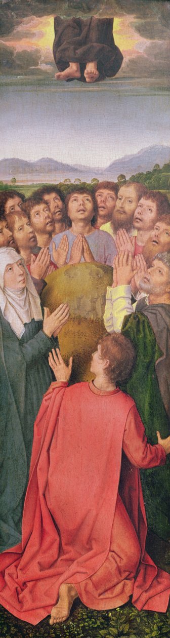 Triptych of the Resurrection, högra panelen: The Ascension, c.1485-90 (olja på ek) av Hans Memling