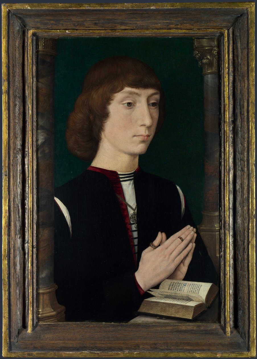 Young Man at Prayer av Hans Memling