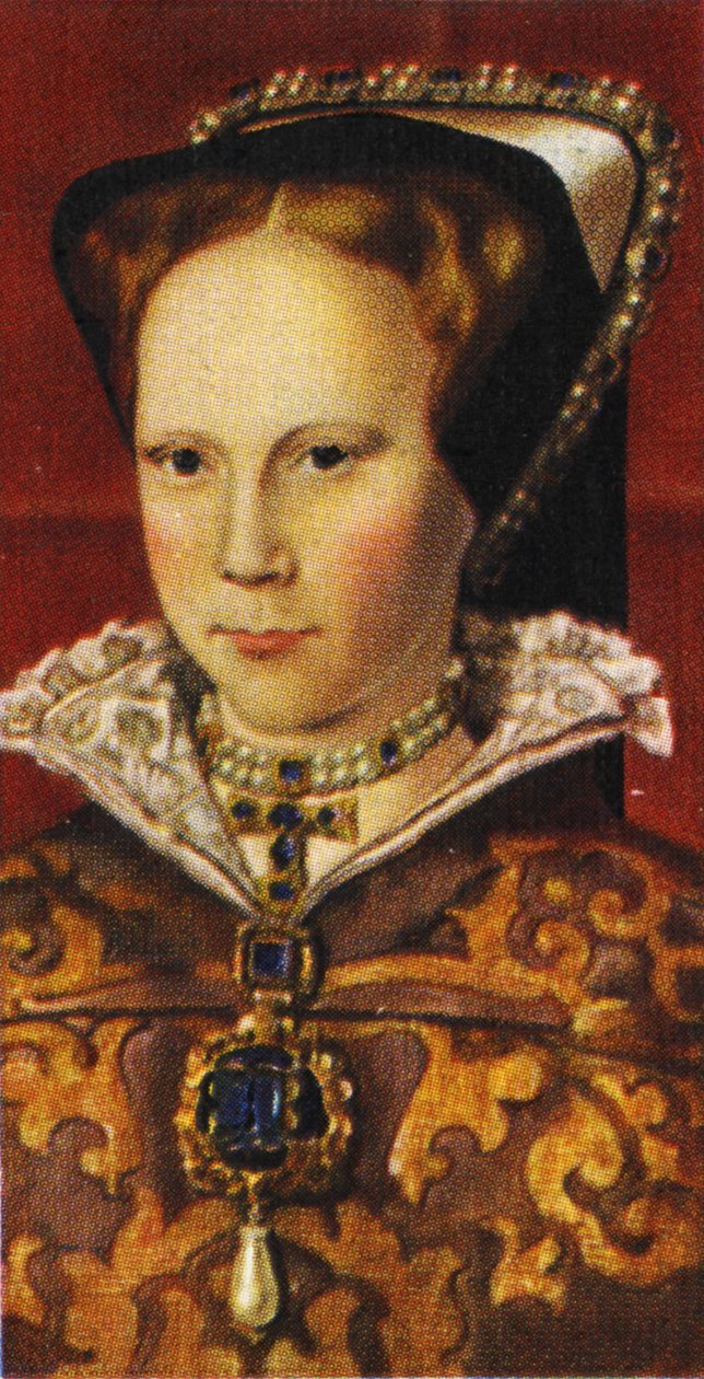 Drottning Mary I (tryck) av Hans (after) Holbein the Younger