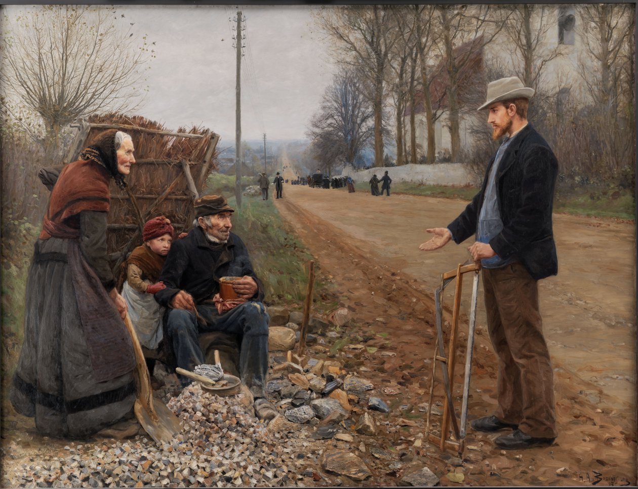 En landsväg En motorväg, 1893. av Hans Andersen Brendekilde
