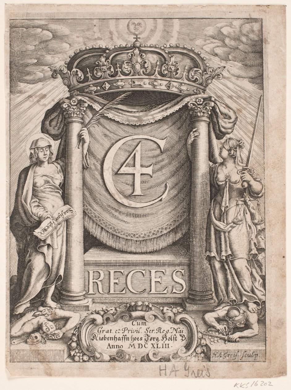 Titelsida för Christian IV Reces 1643 av Hans Andreas Greys