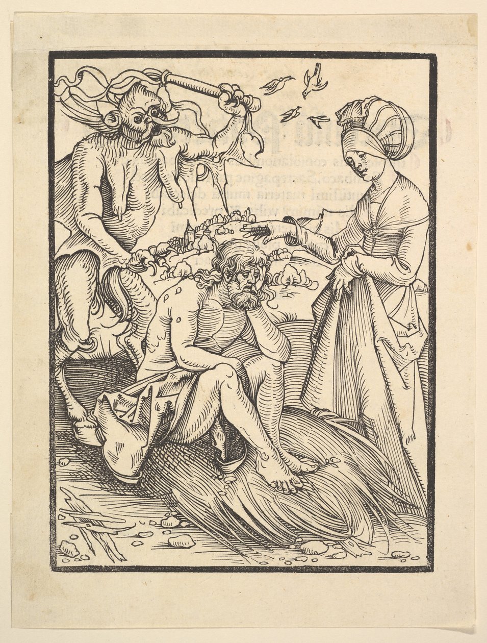 Job frestad av en demon, 1509. av Hans Baldung