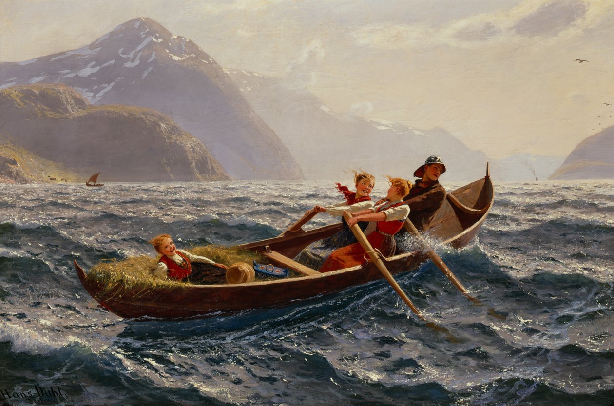 Båtroddtur vid Sognefjorden av Hans Dahl