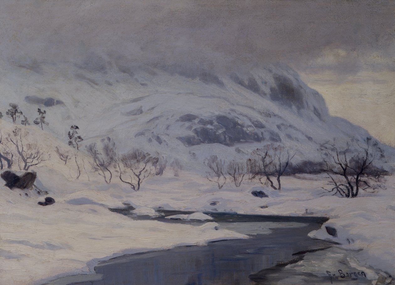Bergslandskap, vinter av Hans Fredrik Henriksen Borgen