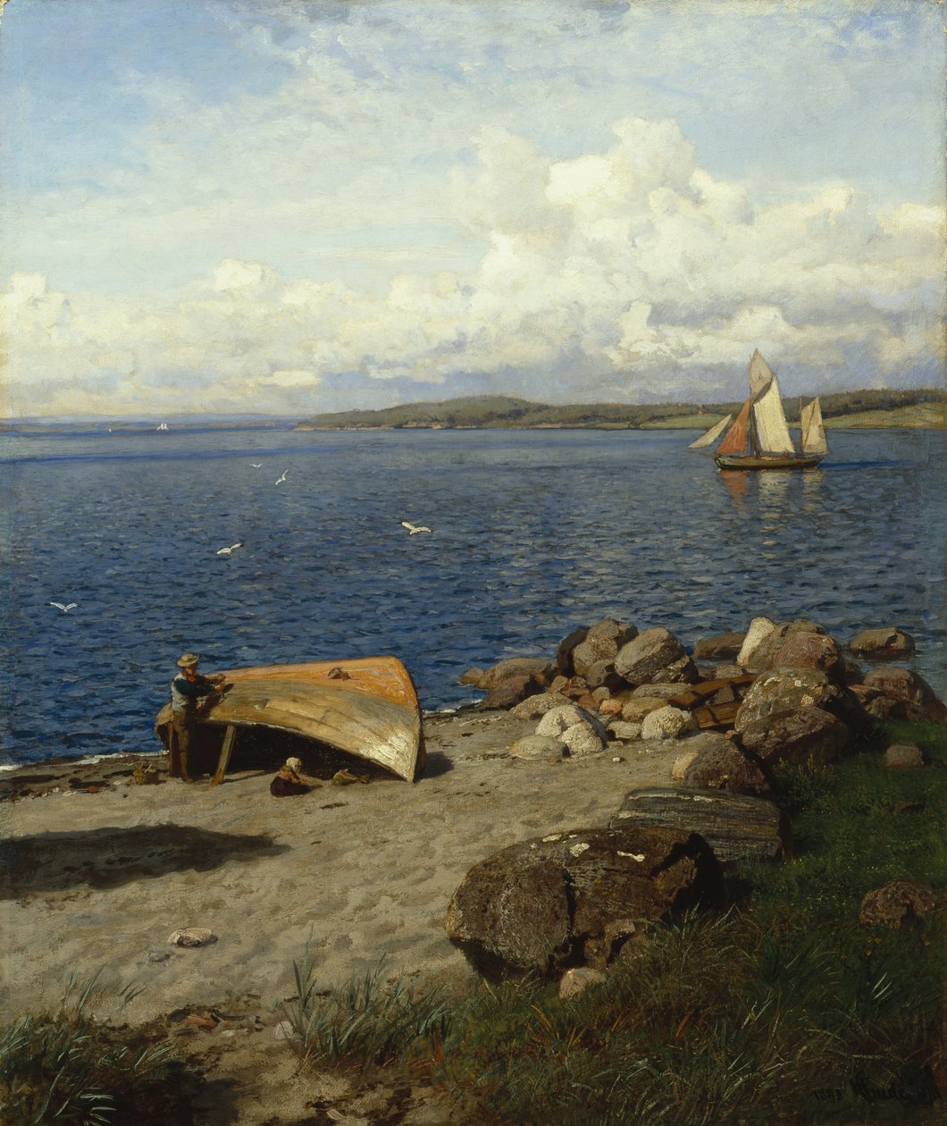 Norskt kustlandskap av Hans Gude