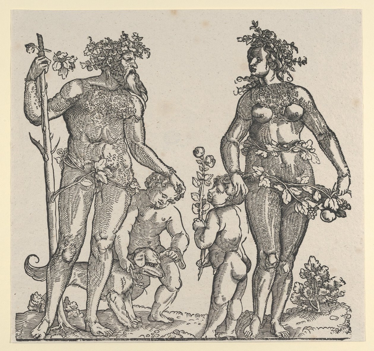 Vild man och vild kvinna, 1545. av Hans Guldenmond