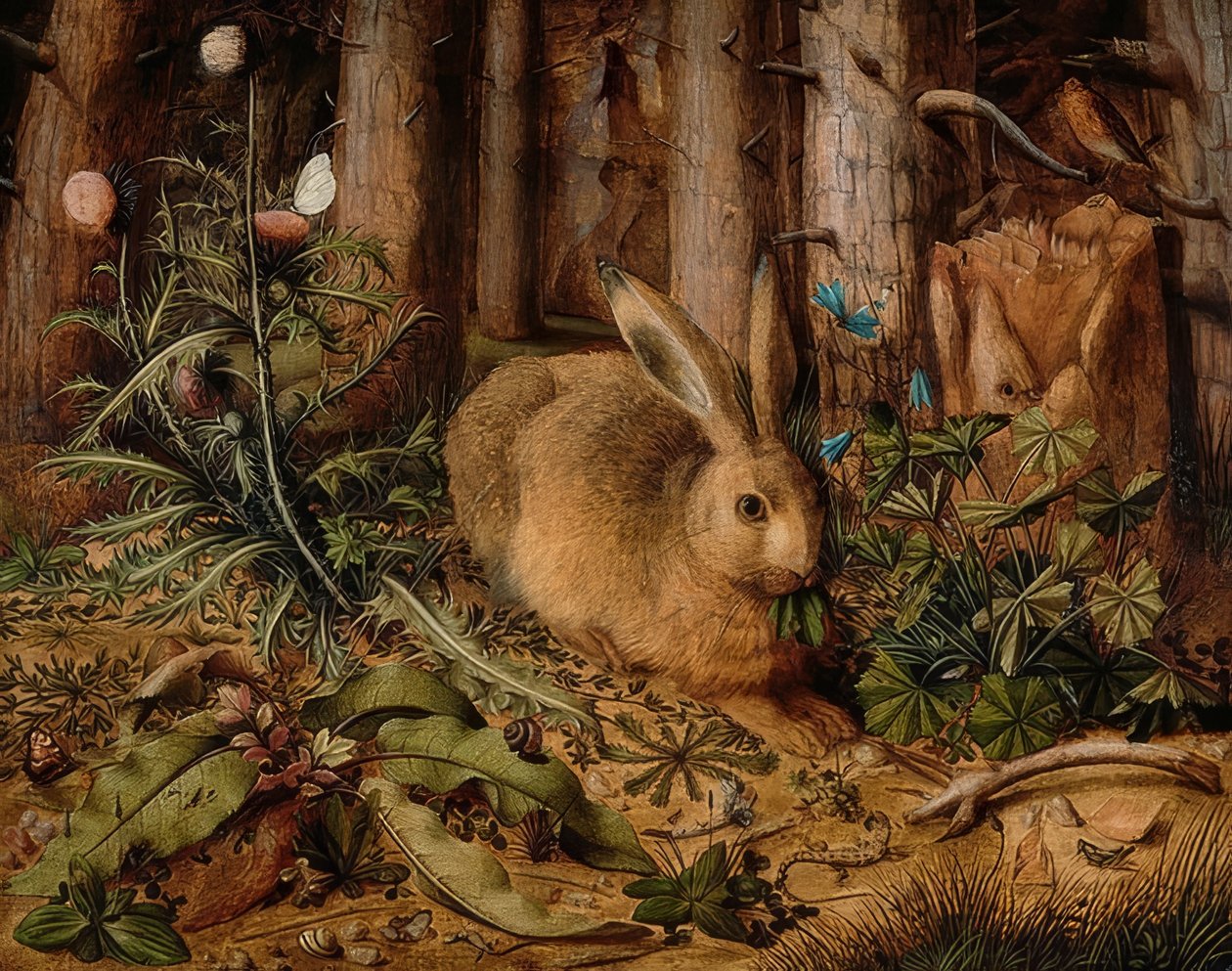 Hare i skogen. Omkring 1585 av Hans Hoffmann