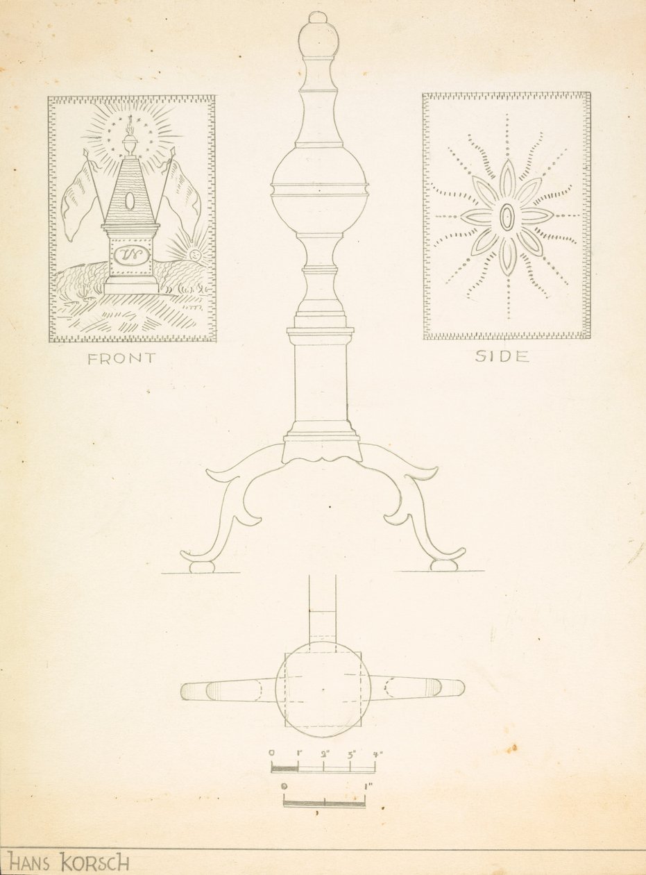 Andiron (en i par) av Hans Korsch