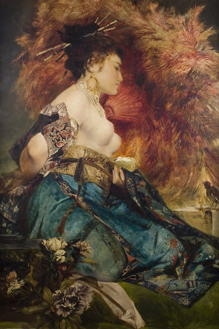 En japansk kvinna, ca. 1870 av Hans Makart