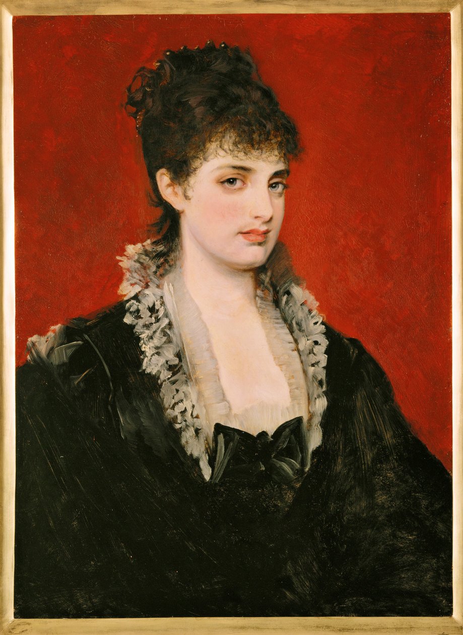 Anna von Waldberg ... (målning på trä) av Hans Makart