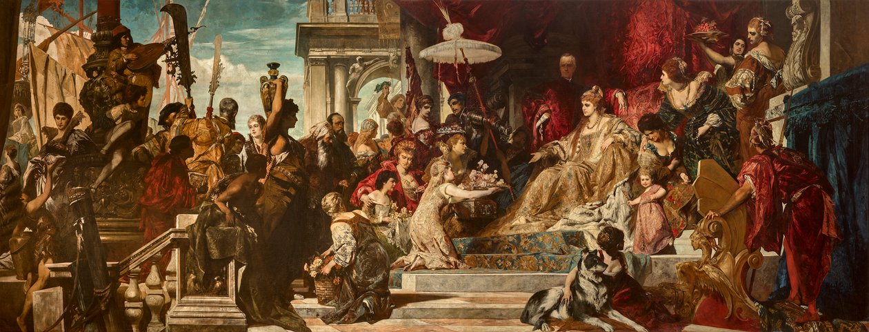 Venedig hedrar Caterina Cornaro av Hans Makart
