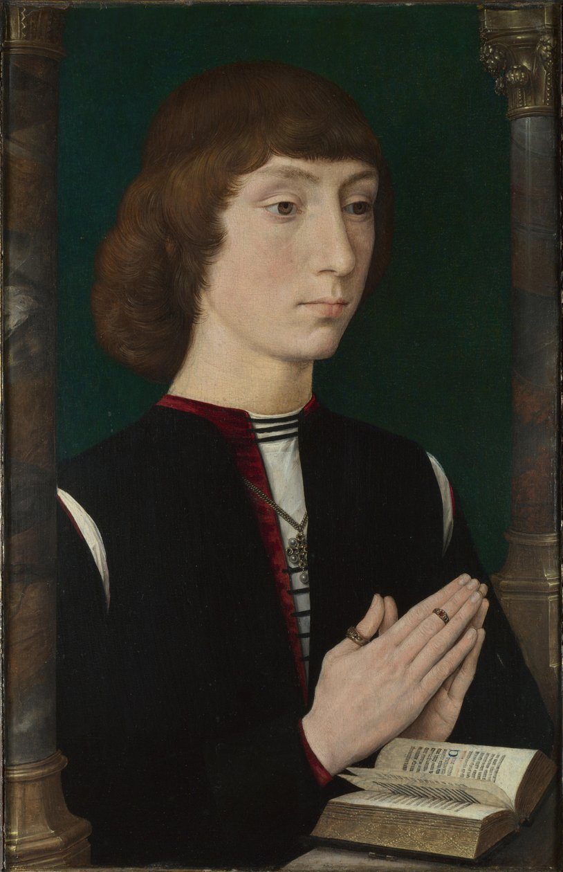 En ung man vid bön, 1470-talet av Hans Memling