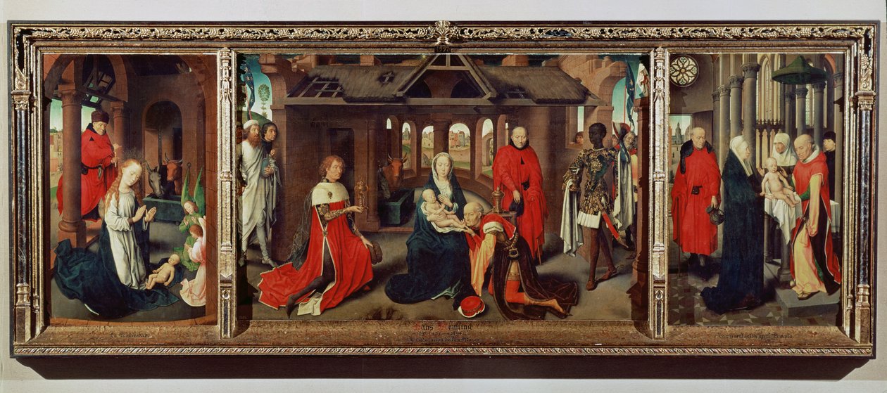 Adoration of the Magi: Whole Triptych av Hans Memling